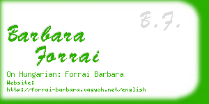 barbara forrai business card